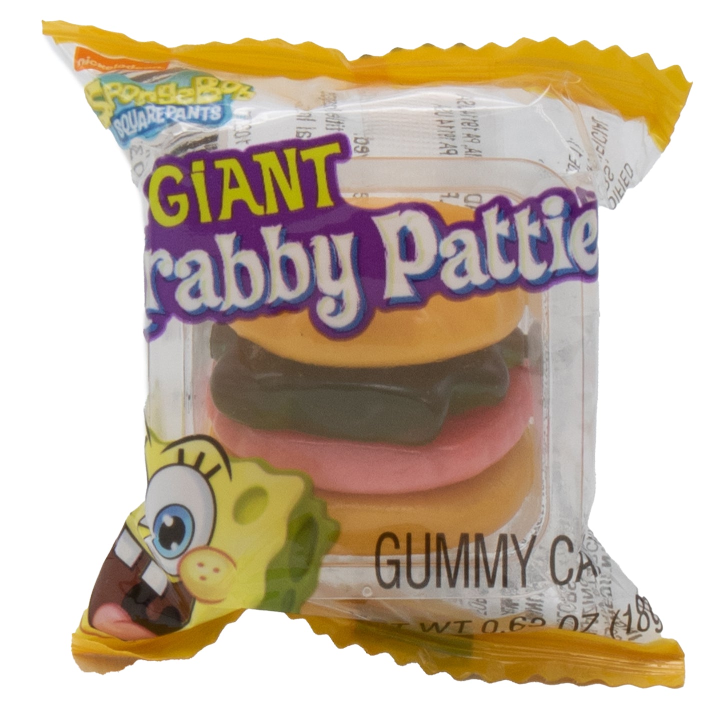 SpongeBob SquarePants Giant Original Krabby Patties Gummy Candy, 36 Count