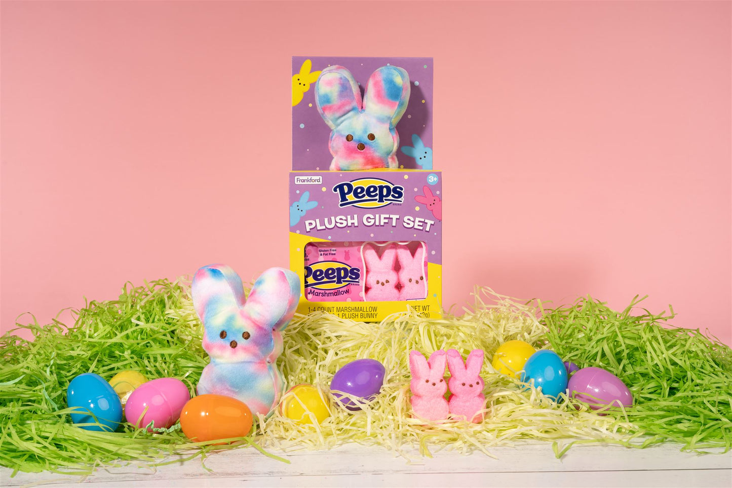 PEEPS® Tie Dye Plush Bunny House Gift Set
