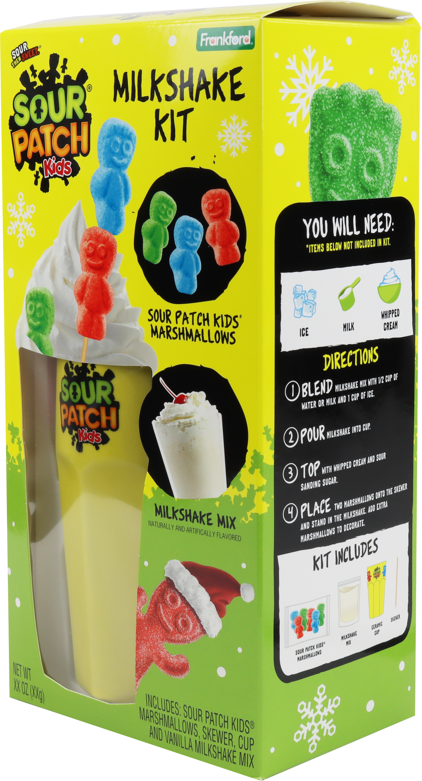 angle of sour patch kids milkshake kit box