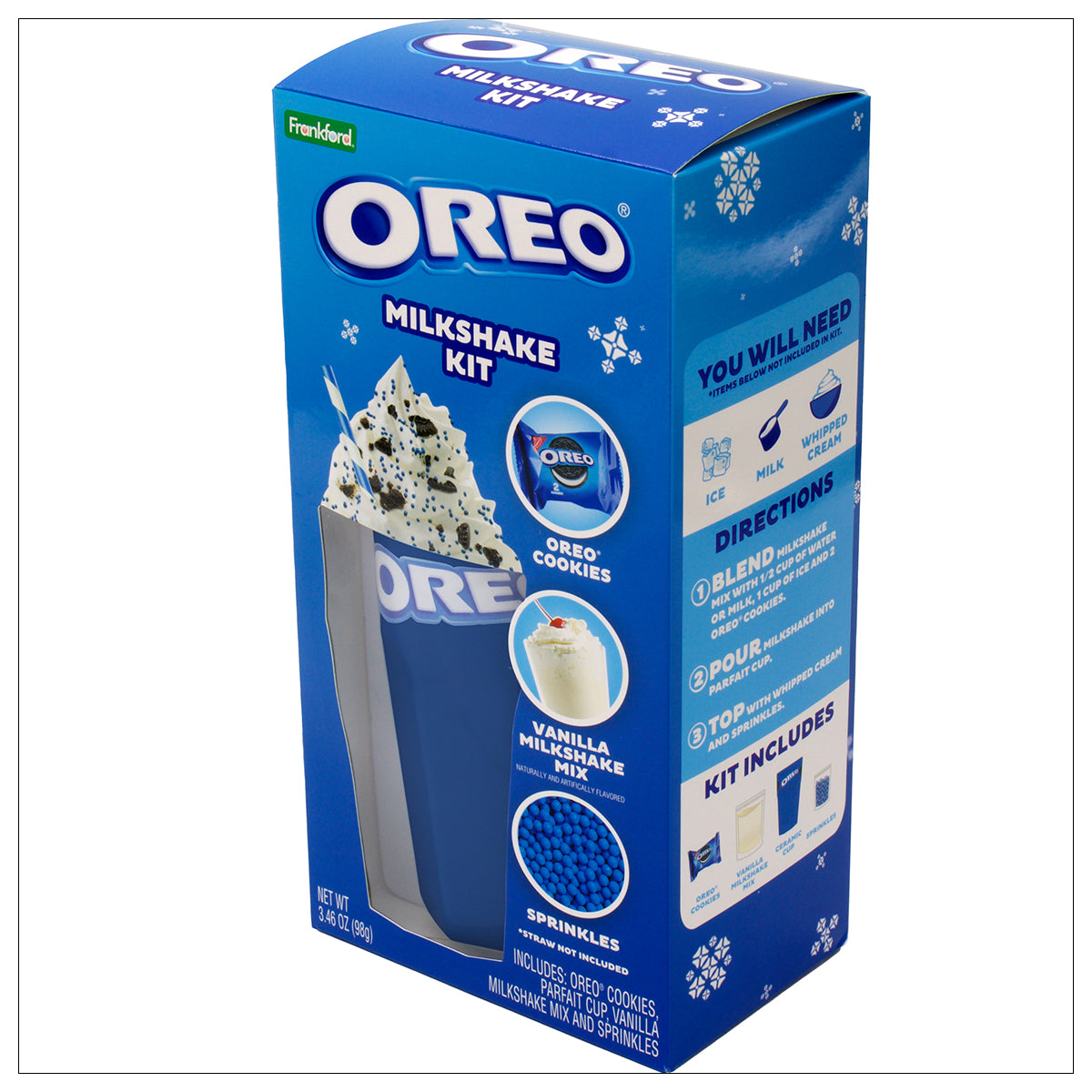 angle of oreo milkshake kit box