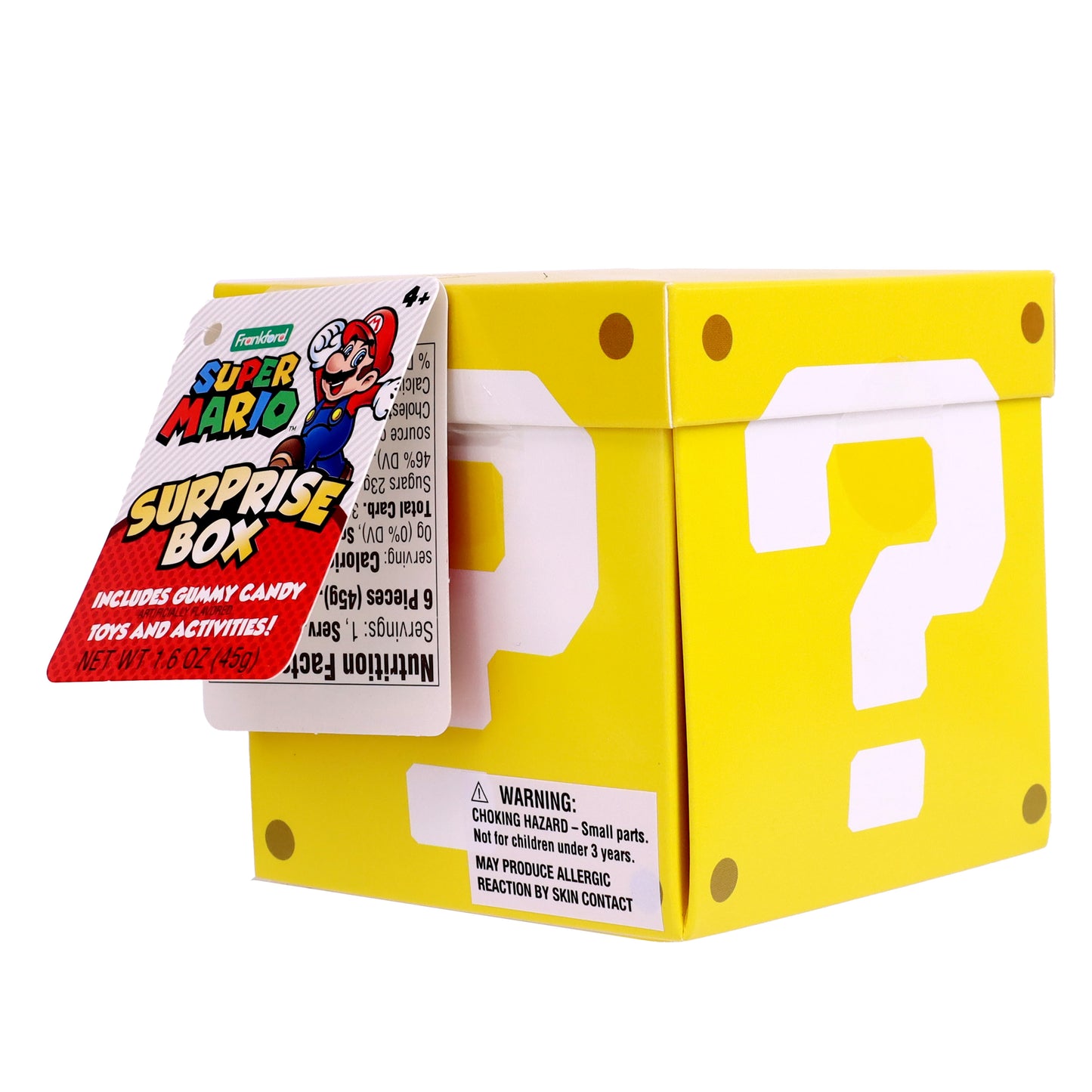 Front of surprise box tilted to the right
