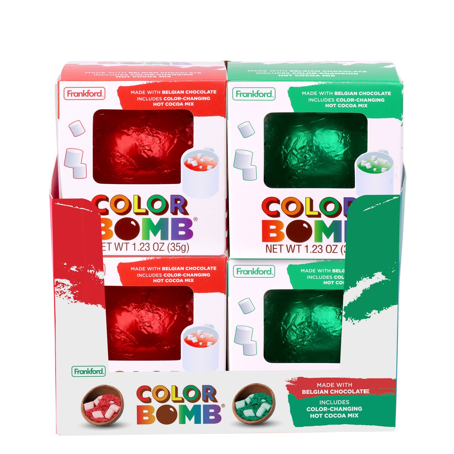 Assorted Red & Green Color Hot Chocolate BOMB®, 12 Pack