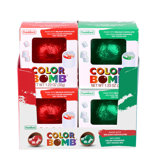 Assorted Red & Green Color Hot Chocolate BOMB®,  12 Pack