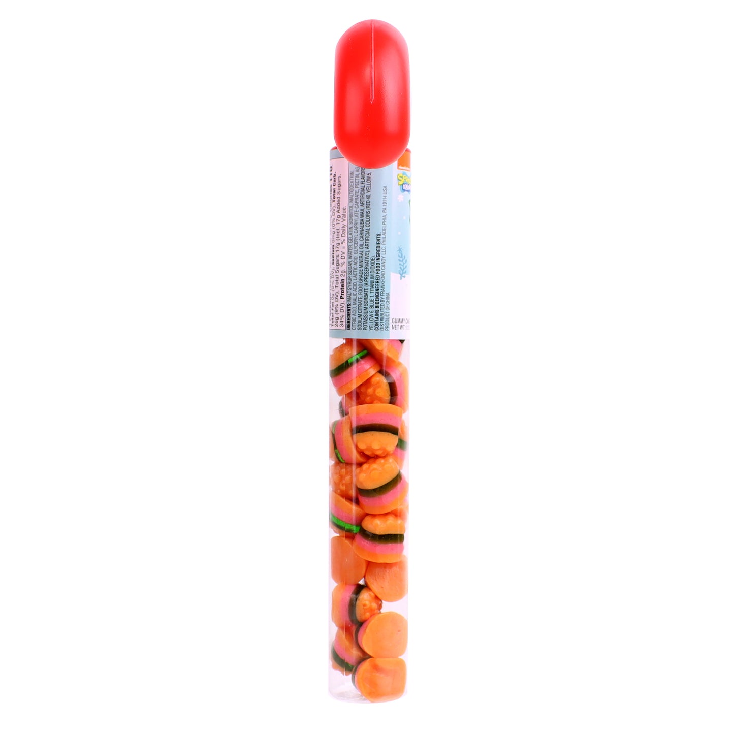 SpongeBob SquarePants Krabby Patties Mini Gummy Cane Tube, 3 Pack
