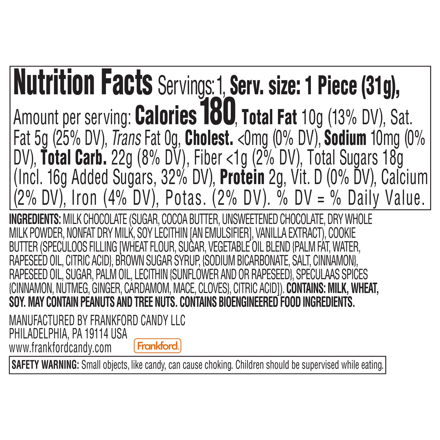 Dunkin' Cookie Butter Filled Chocolate Santa, 24 Pack