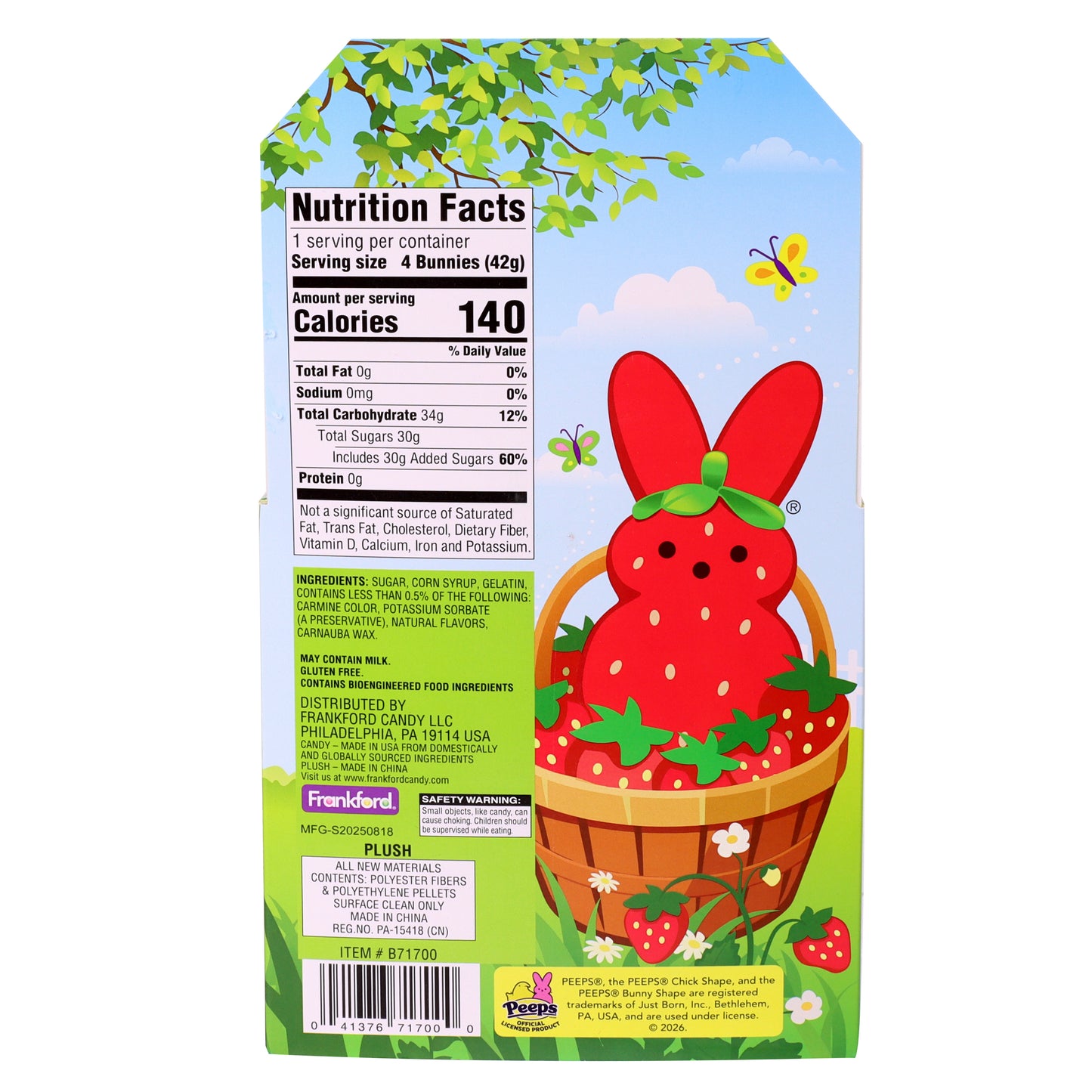 Peeps Bunny Strawberry Plush and Marshmallows