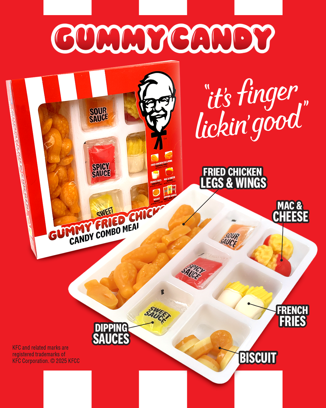 KFC Gummy Candy Fried Chicken Combo Meal, 7.1 oz