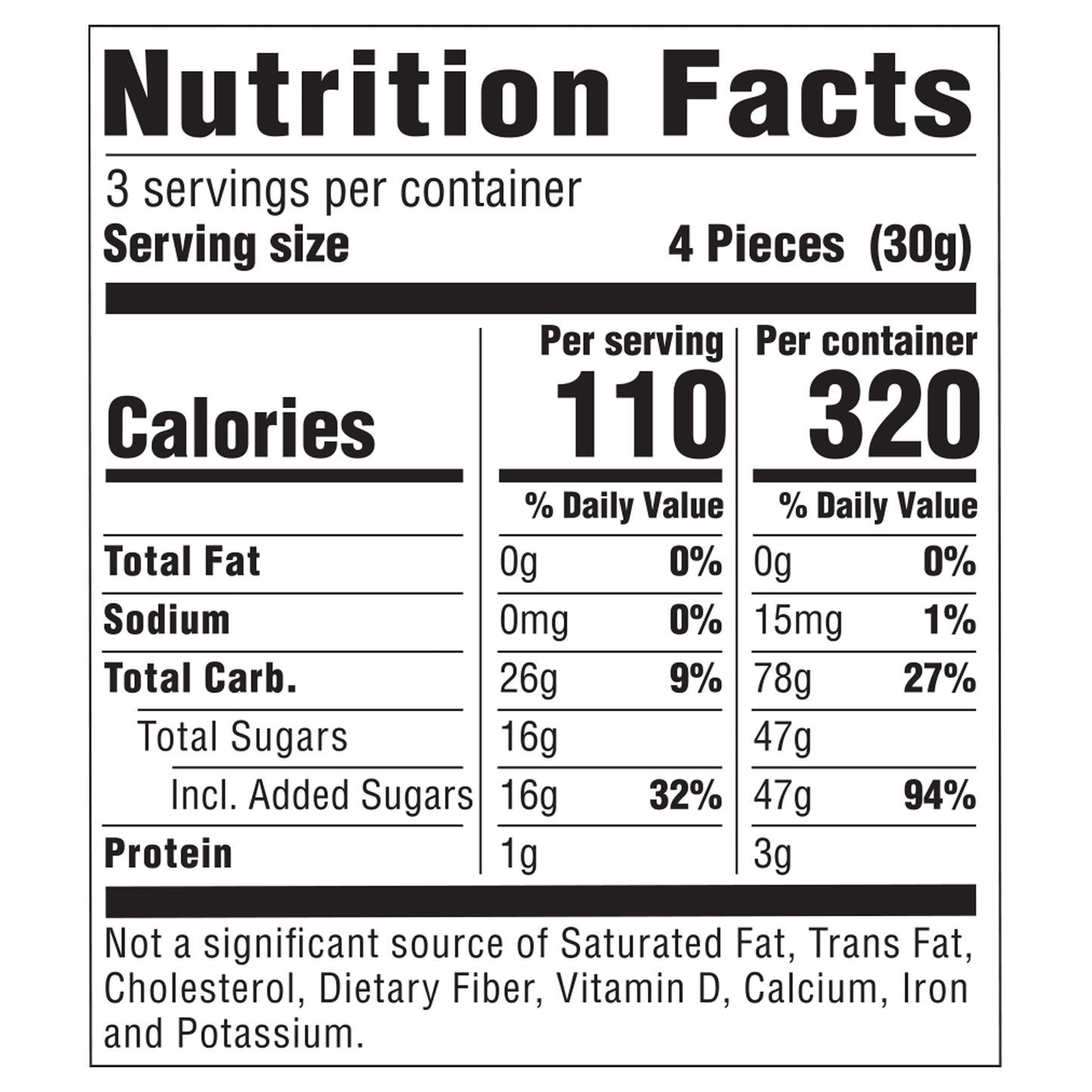 nutrition facts for Encanto Charm heart shaped gummy candies 