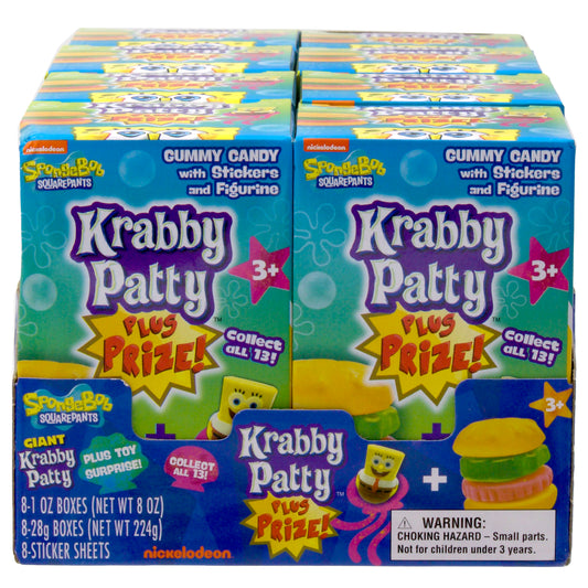 Colorful boxes showing krabby patty plus prize