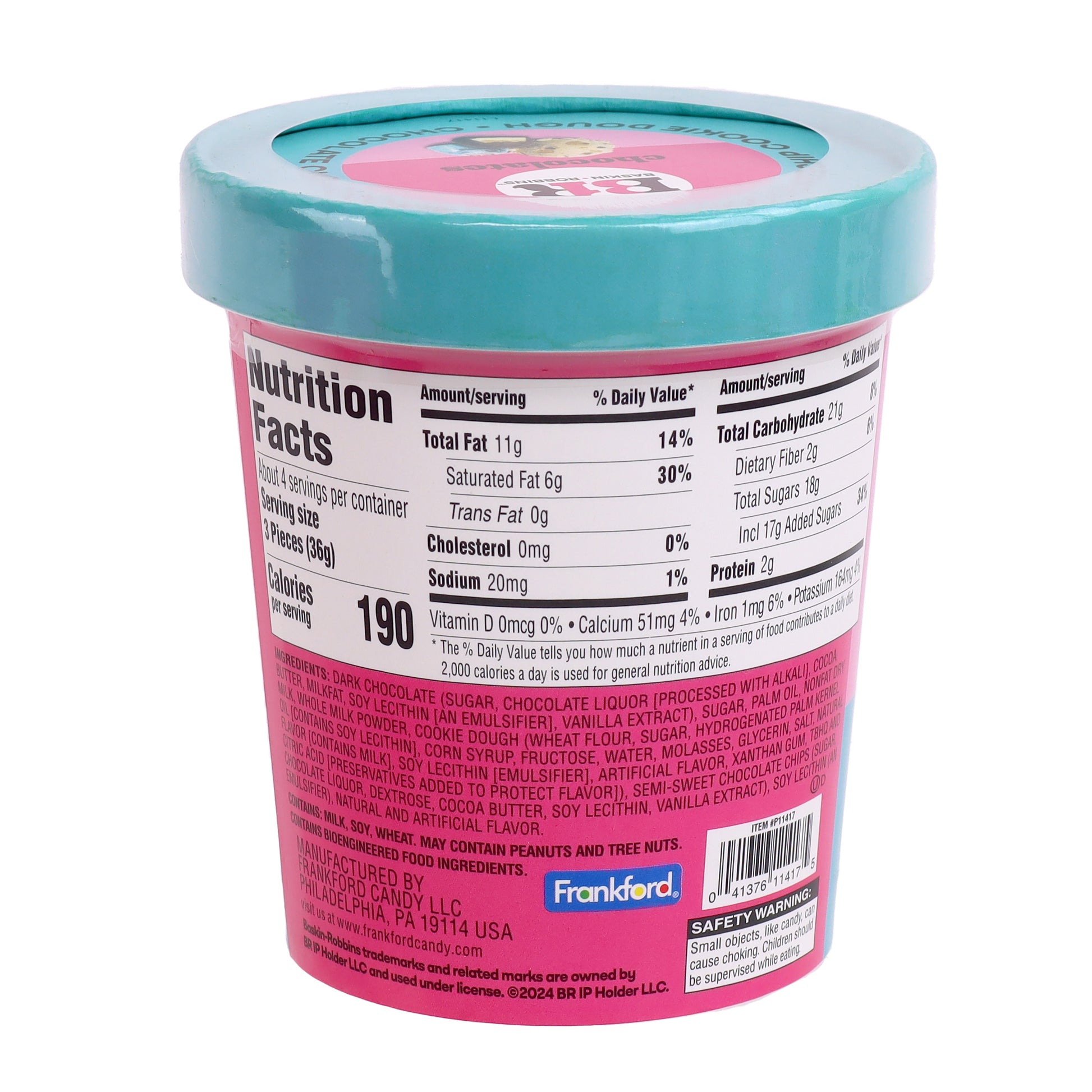 Chocolate Chip Cookie Dough Nutrition Facts
