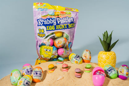 SpongeBob Krabby Patties Plastic Egg Hunt Mix, 14 Ct