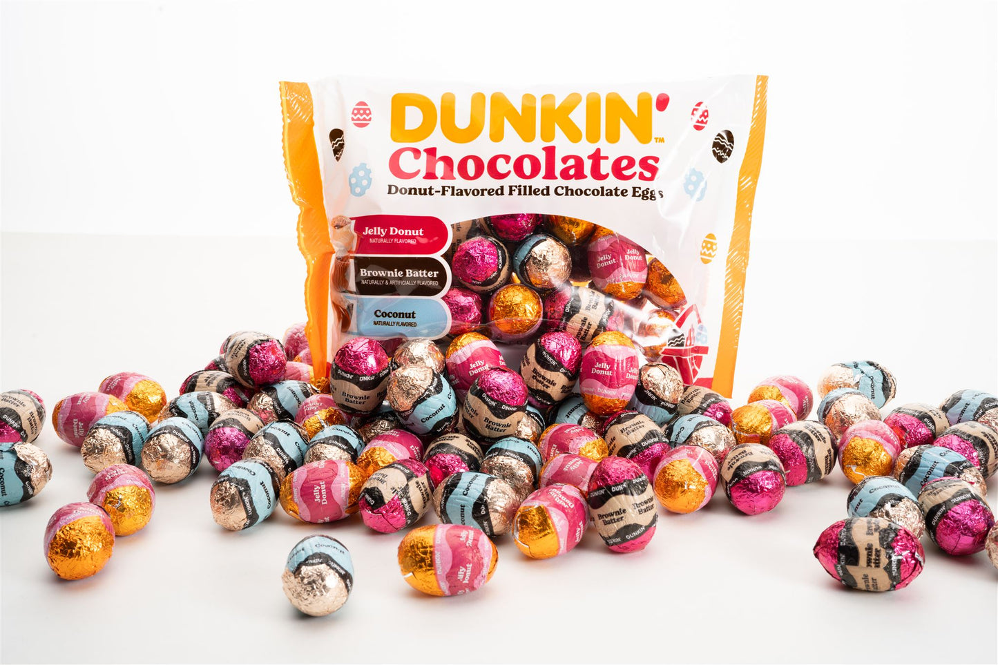 Dunkin' Assorted Chocolate Foiled Candy Eggs, 2 Pack