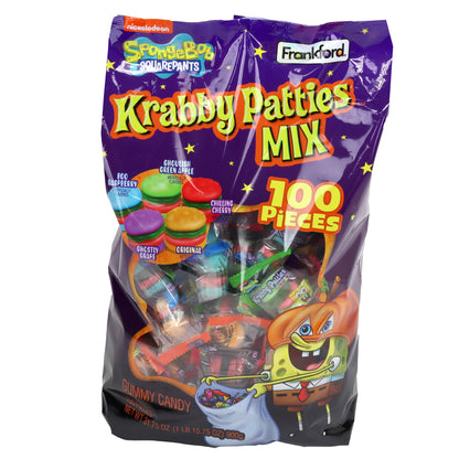 Purple Bag of Krabby Patties gummy candy featuring SpongeBob SquarePants