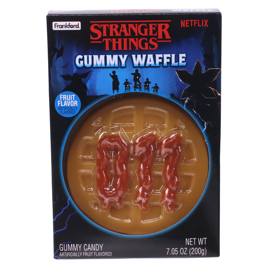 Gummy waffle from 'Stranger Things' with Frankford branding on a white background