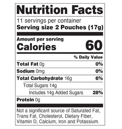 Nutrition facts for dig 'n dips 