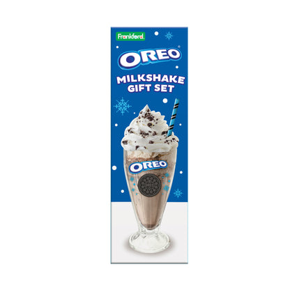 OREO Milkshake Gift Set packaging with a milkshake illustration on a white background