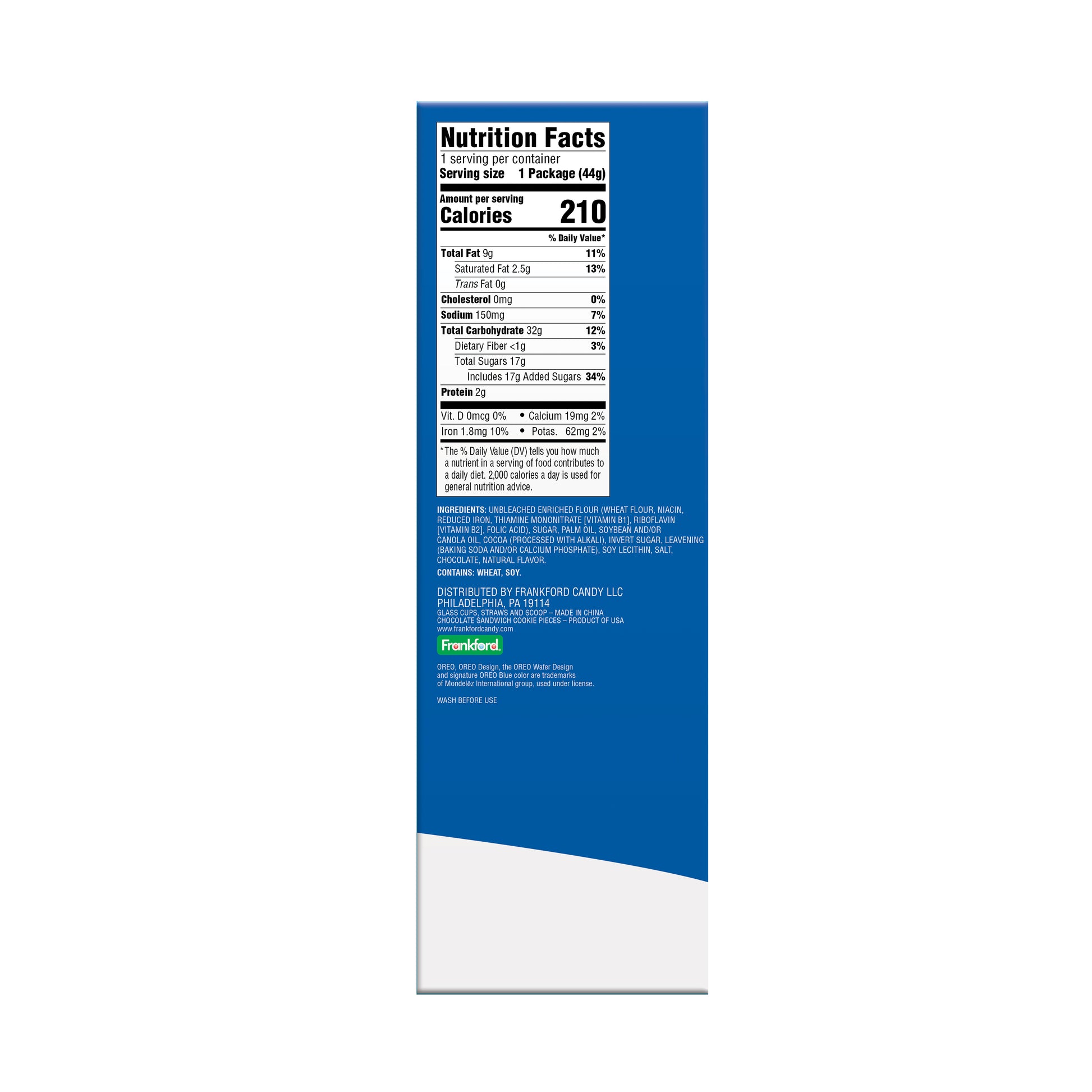 Nutrition facts label on a white background