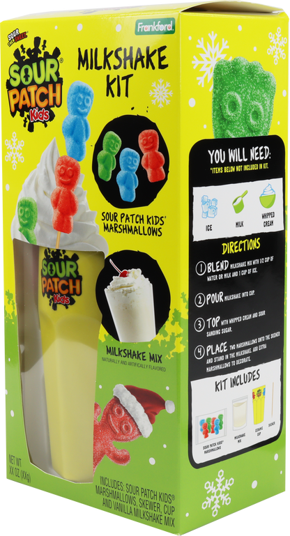 angle of sour patch kids milkshake kit box