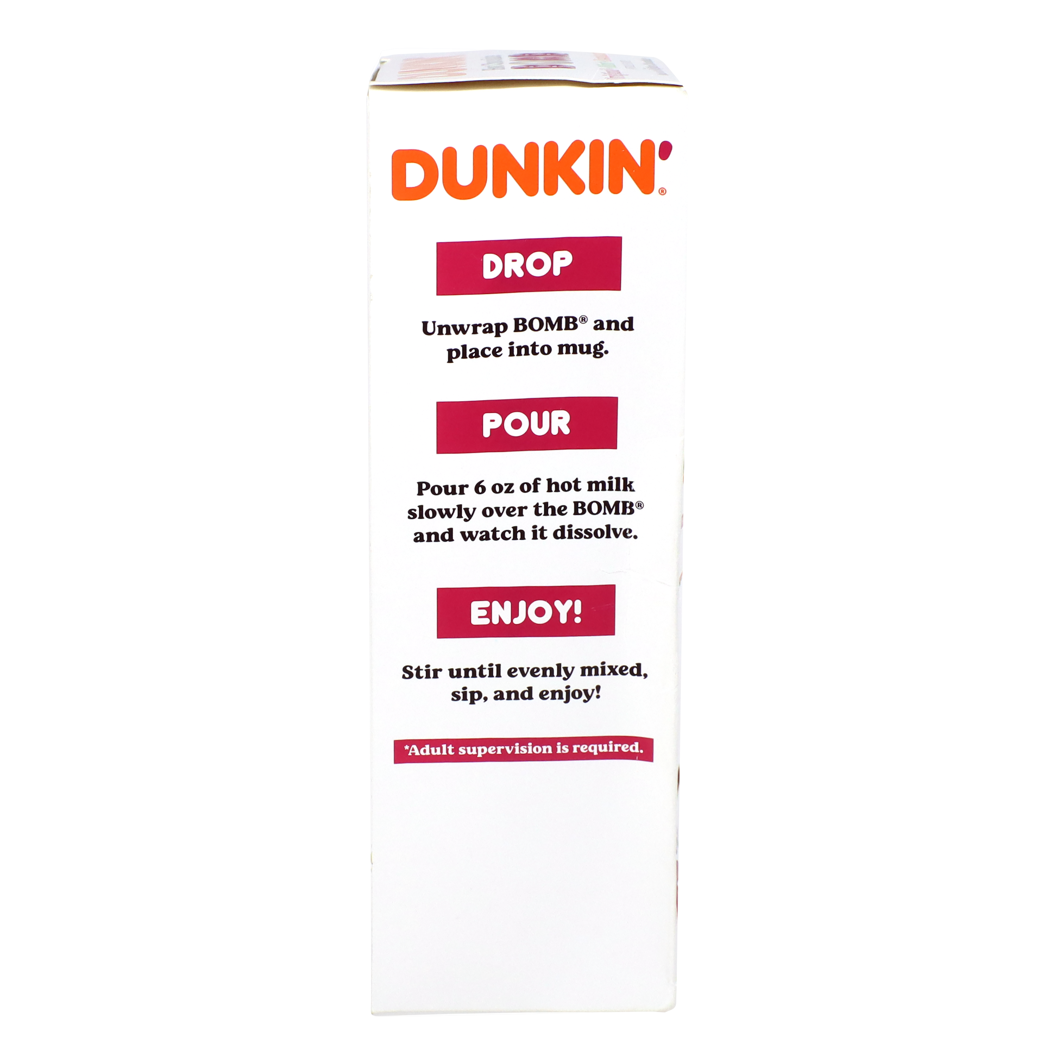 Directions for how to use hot cocoa bombs on the side of the packaging