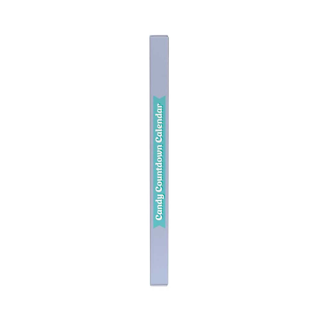 Candy Countdown Calendar with blue and green design on a white background