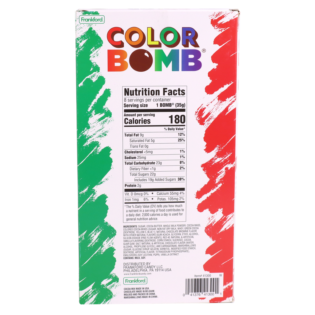 Back of the box that includes the nutrition facts and ingredients 