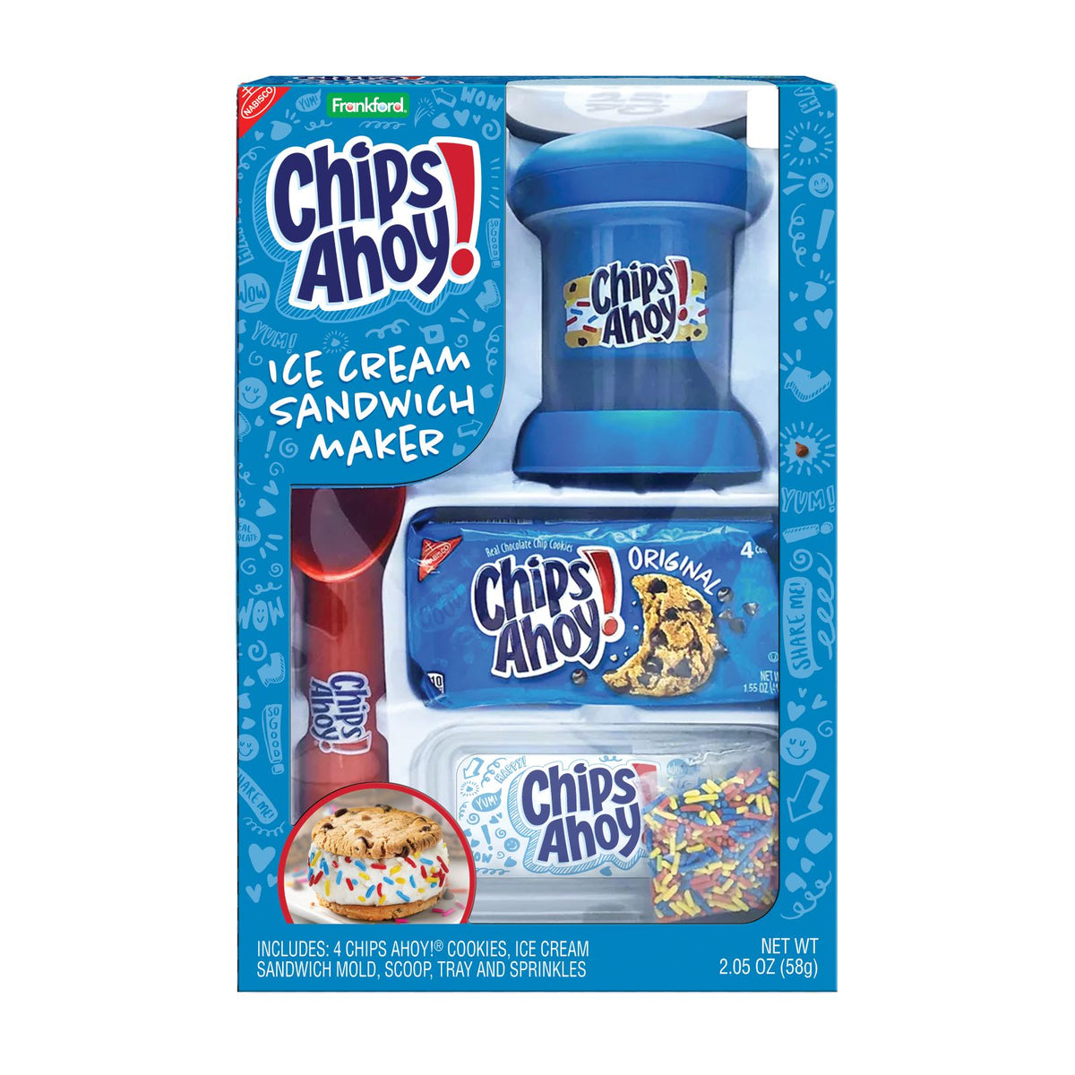 Chips Ahoy! ice cream sandwich maker set in packaging