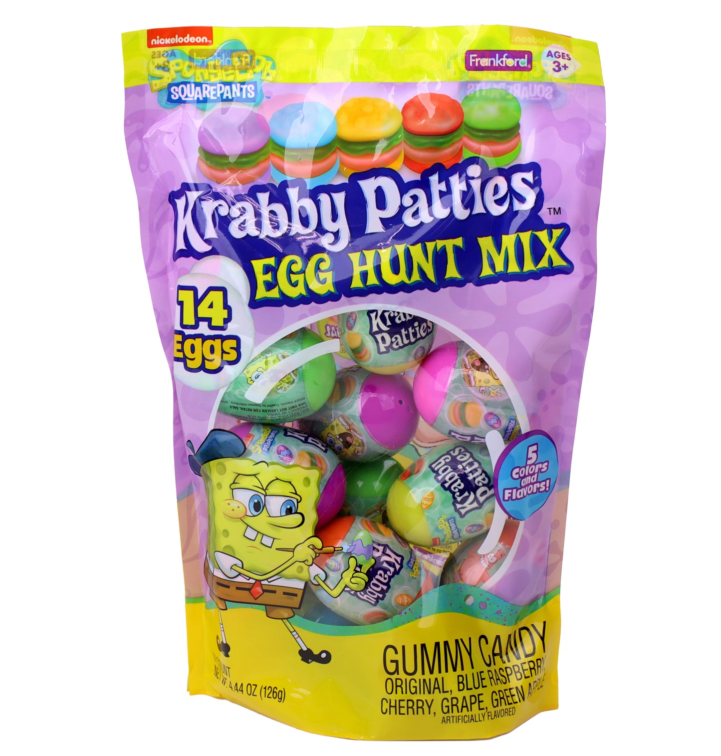 SpongeBob Krabby Patties Plastic Egg Hunt Mix, 14 Ct