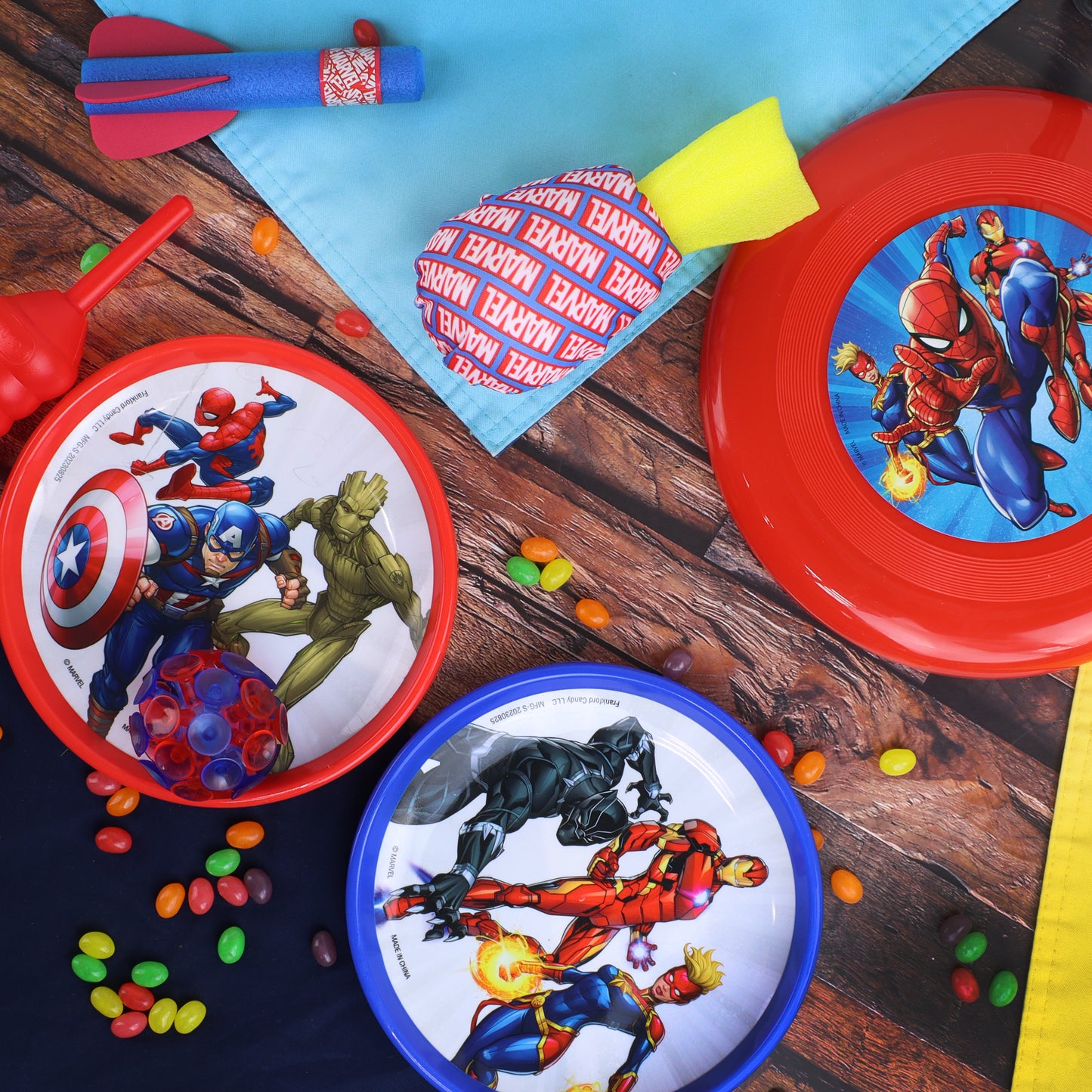 Marvels themed toys with jelly beans