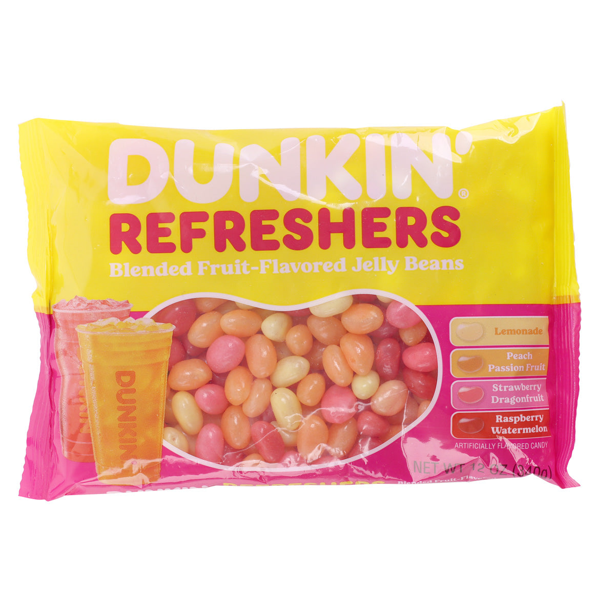 front of dunkin' refreshers jelly beans bag 