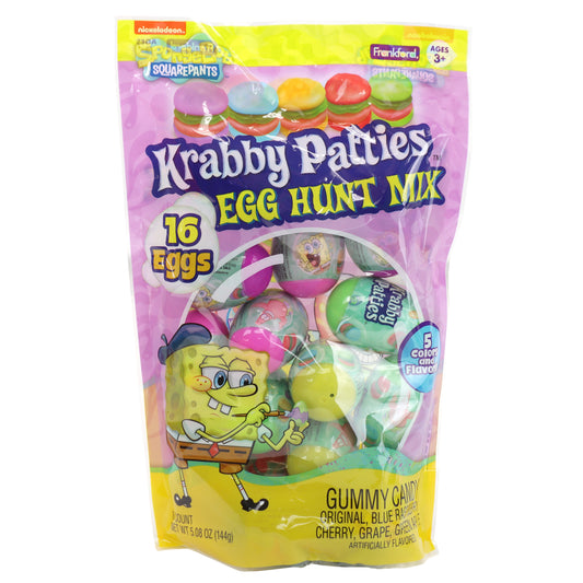 SpongeBob Krabby Patties Plastic Egg Hunt Mix, 16 Ct