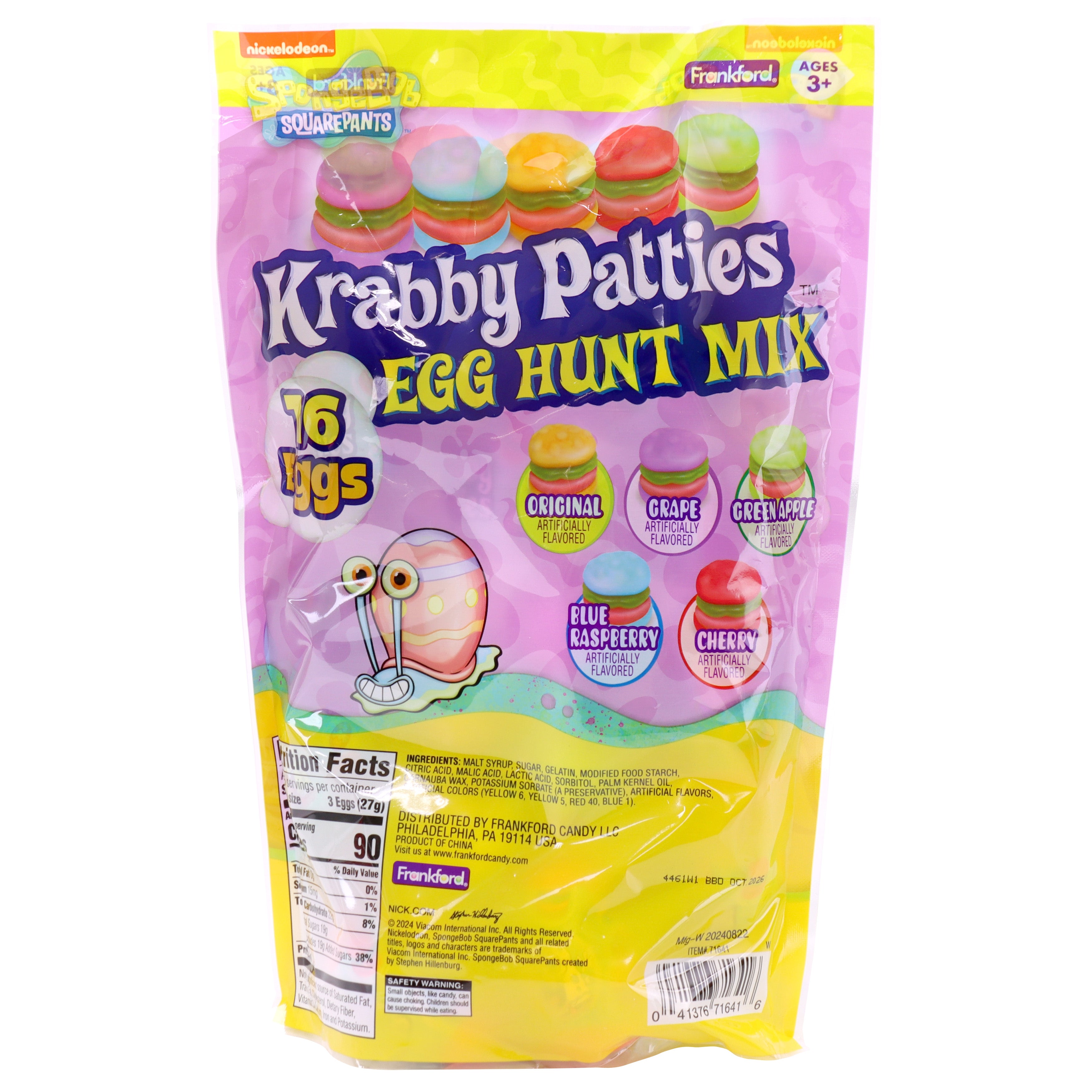 SpongeBob Krabby Patties Plastic Egg Hunt Mix, 16 Ct