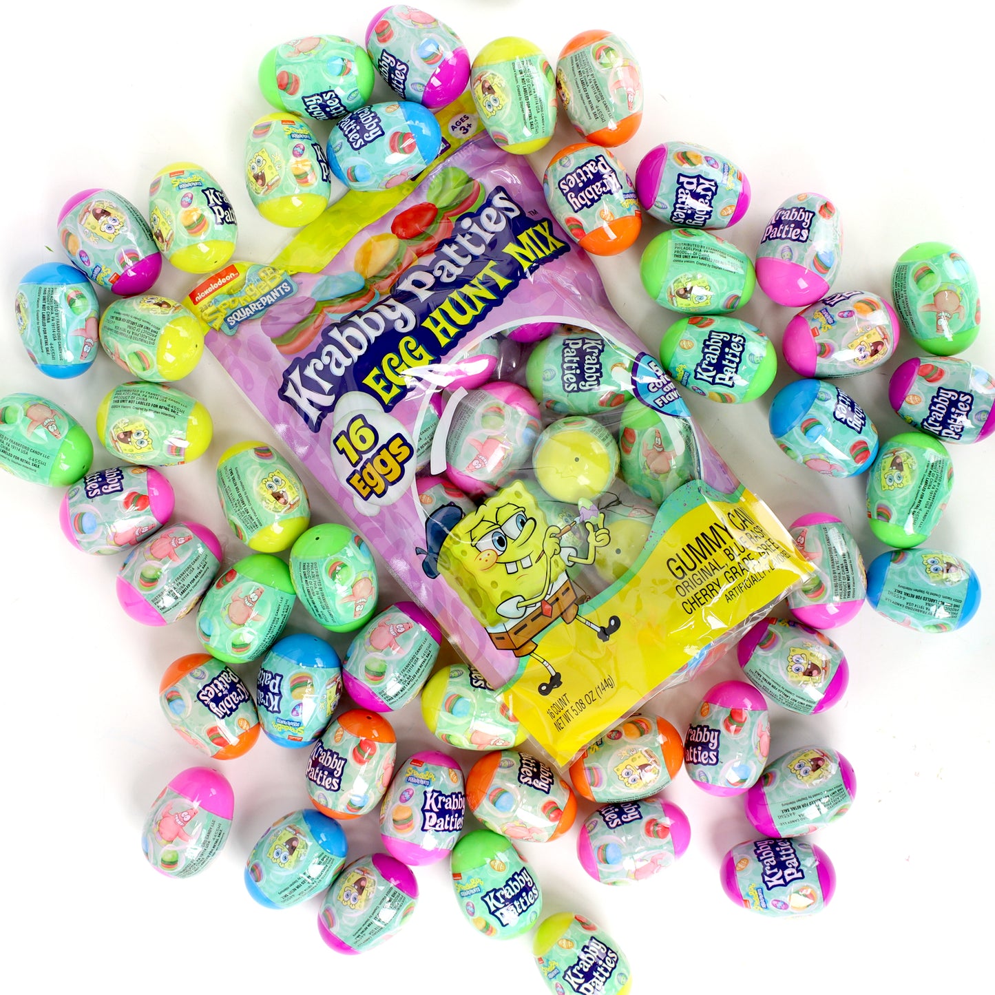 SpongeBob Krabby Patties Plastic Egg Hunt Mix, 16 Ct