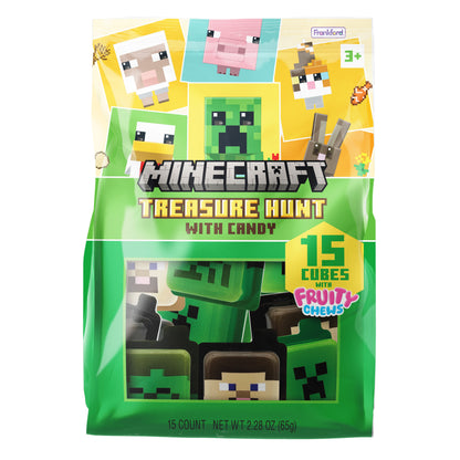 Minecraft Plastic Easter Egg Hunt Candy Cubes with Fruity Chews, 15 Count