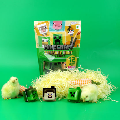 Minecraft Plastic Easter Egg Hunt Candy Cubes with Fruity Chews, 15 Count