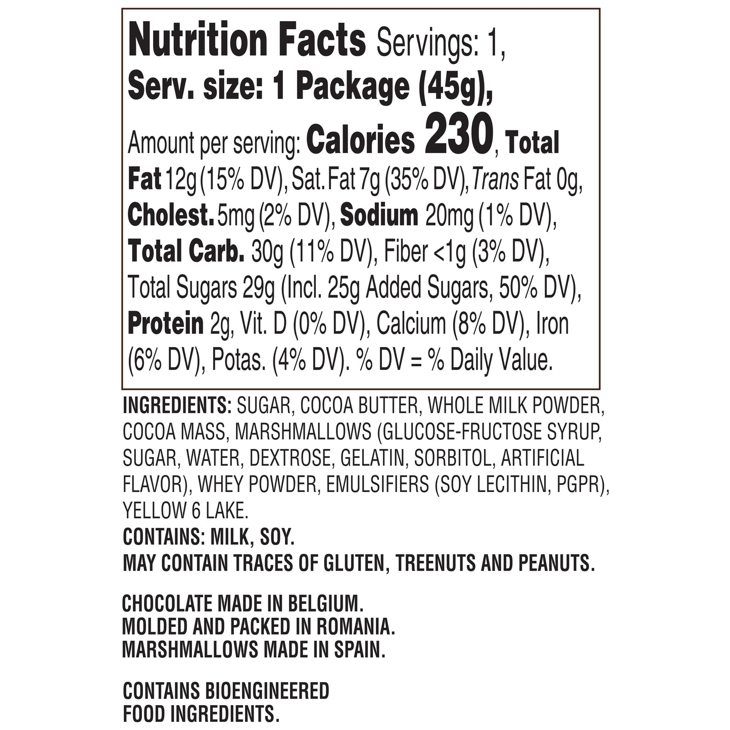 penguin nutrition facts and ingredients