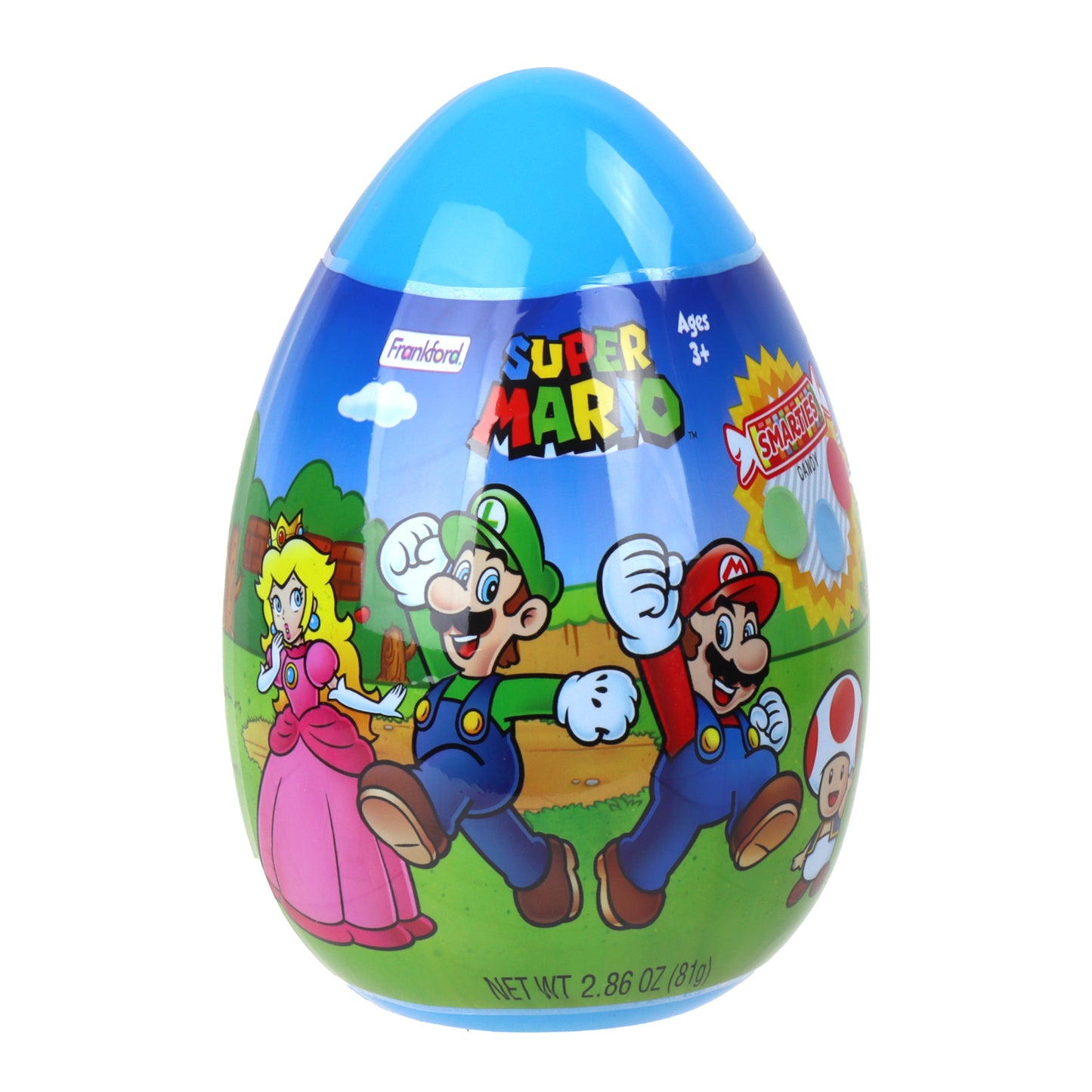 Plastic egg covered in super mario character