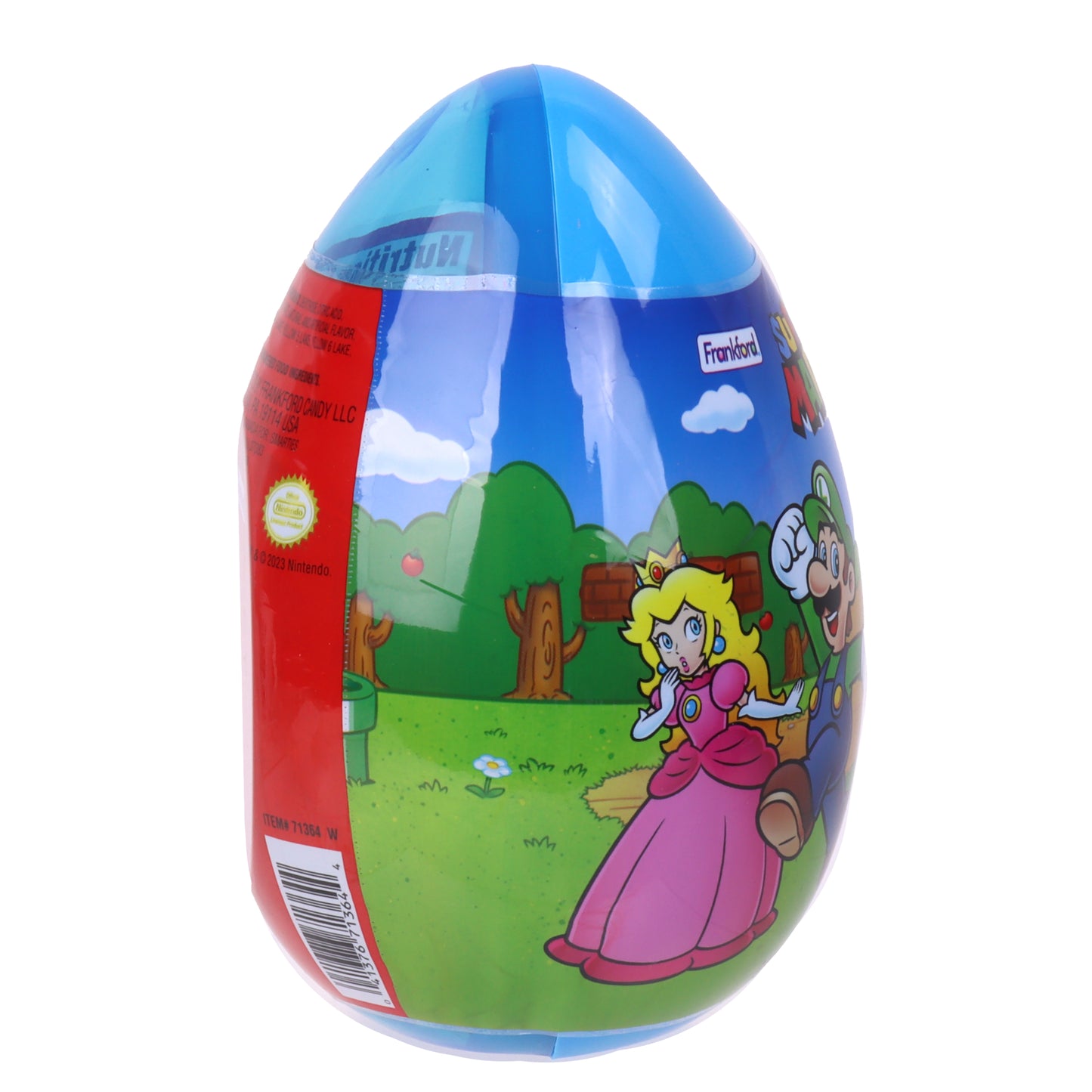 Plastic egg covered in super mario character