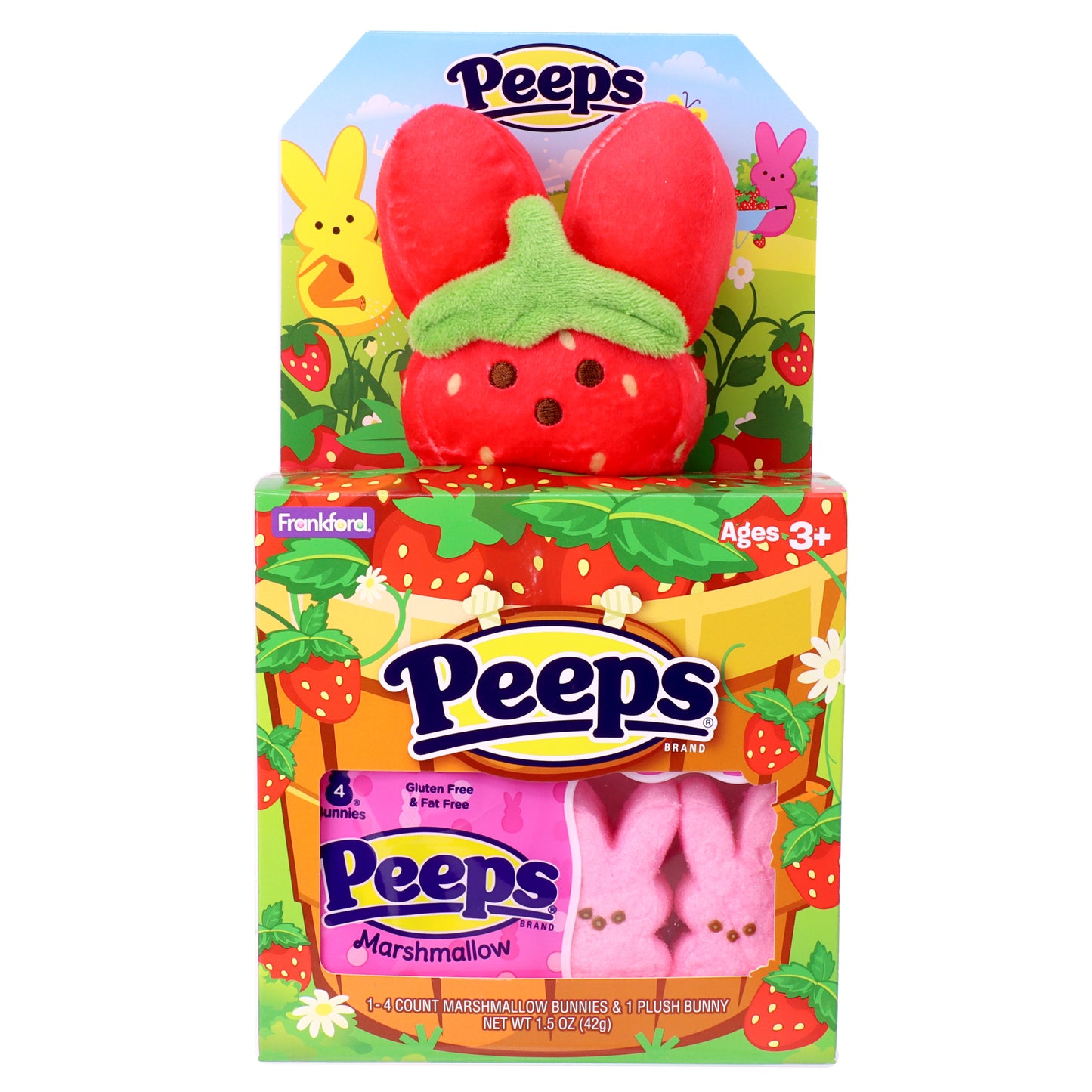 Peeps Bunny Strawberry Plush and Marshmallows