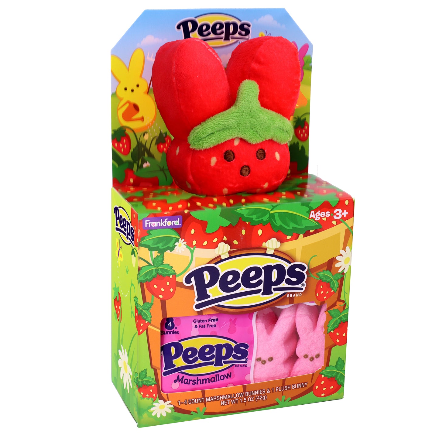 Peeps Bunny Strawberry Plush and Marshmallows