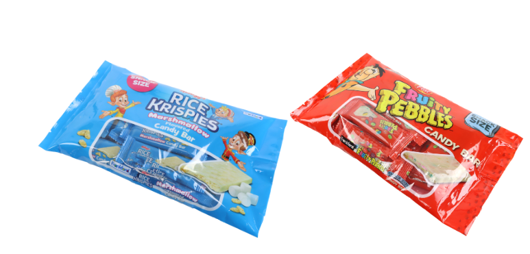 rice krispies cereal candy bar snack size bag and fruity pebbles cereal candy bar snack size bag multipack