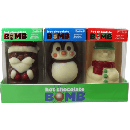 Frankford Assorted Hot Chocolate BOMB® Shapes- Santa, Penguin, Snowman, 12 ct