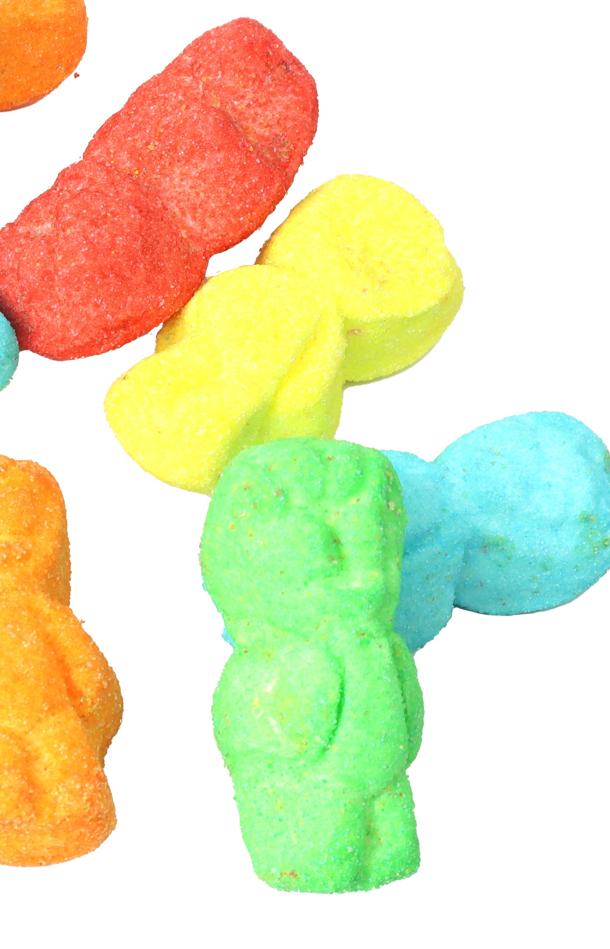 different color sour patch marshmallows