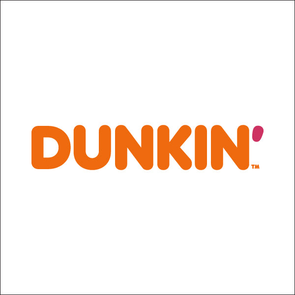 orange and pink Dunkin' logo on a white background