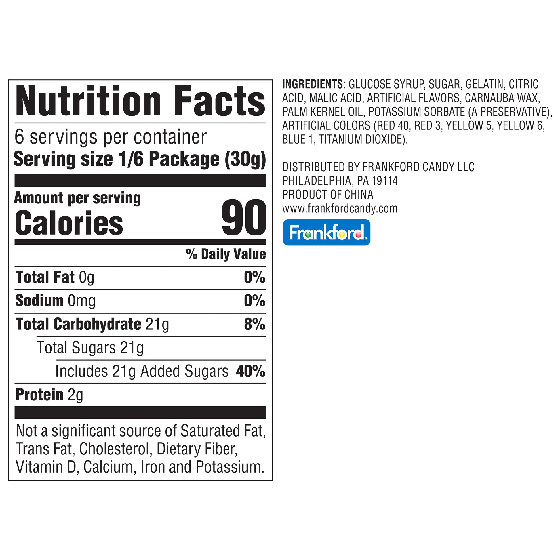 nutrition facts for unicorn gummies
