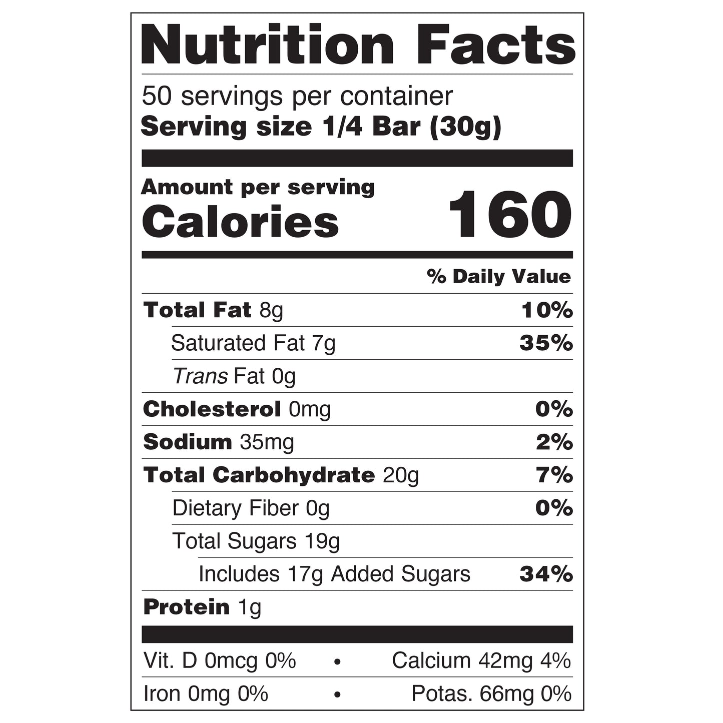 nutrition facts for Fruity Pebbles Cereal Bar