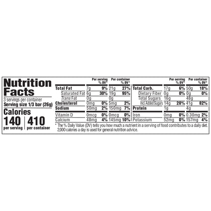 nutrition facts for Fruity Pebbles Birthday Cake Bar