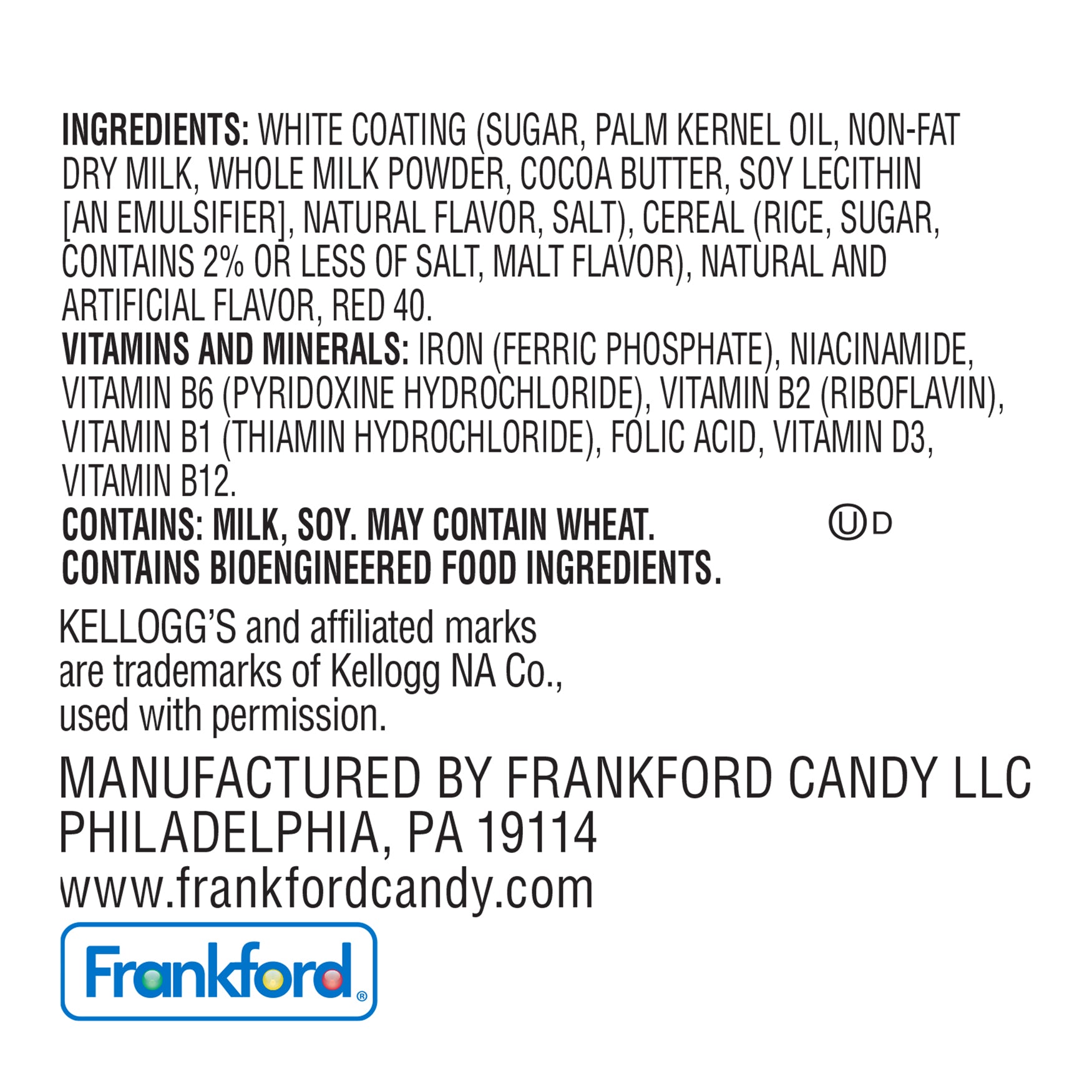 ingredients for Rice Krispies Strawberry Candy Bar