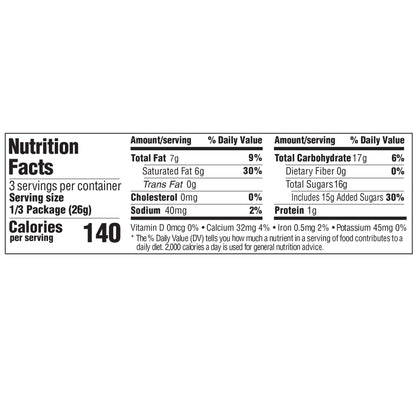 Nutrition facts for Rice Krispies Strawberry Candy Bar