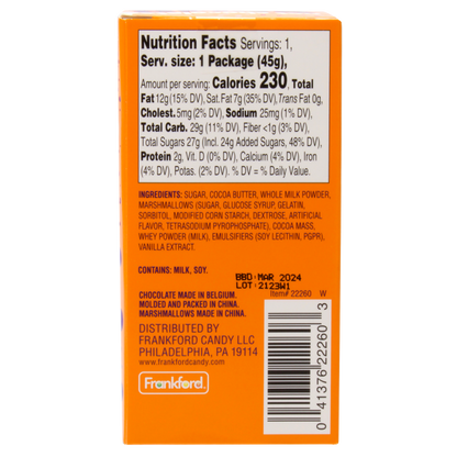 back of orange box with nutrition facts and ingredients