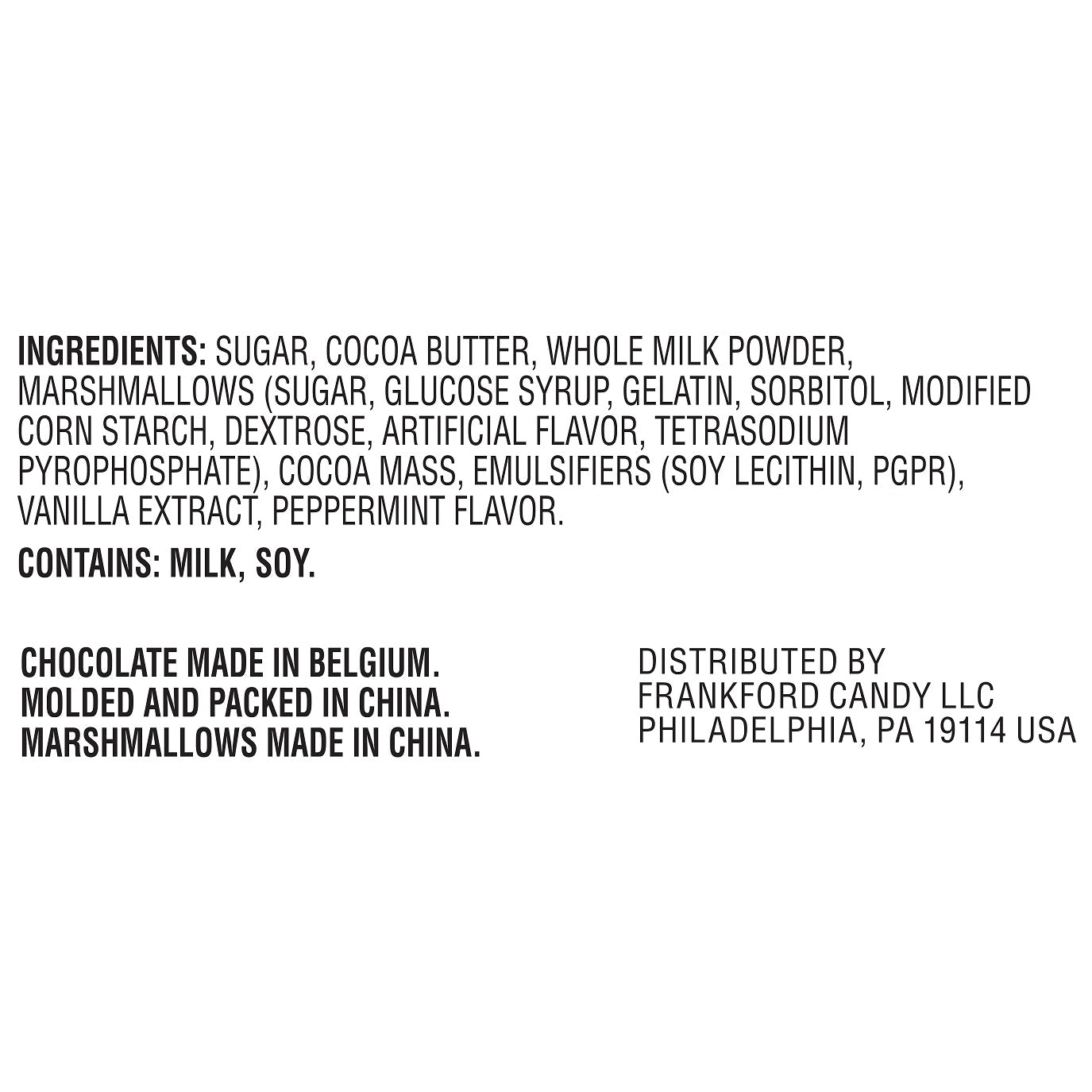 ingredients for peppermint chocolate bomb